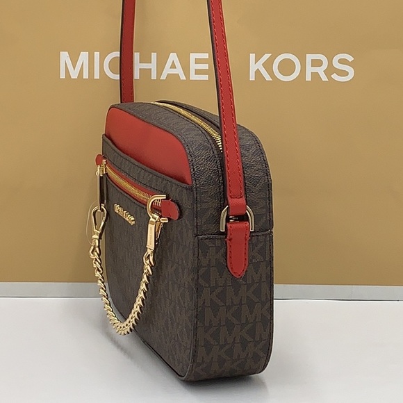 MICHAEL KORS
Jet Set Large Logo Crossbody Bag Flame / Brown Multi Color - Picture 6 of 16